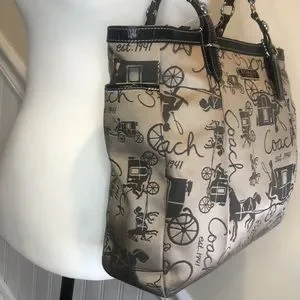 Coach | Bags | Coach Vintage Horse Carriage Tan Satin